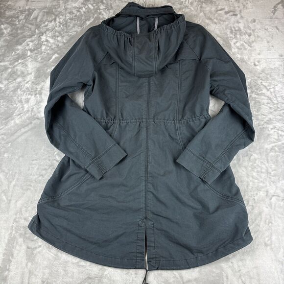 Prana Lightweight Jacket Women's M Dark Gray Pockets Outdoors Hidden Hood (0977) - Picture 9 of 14